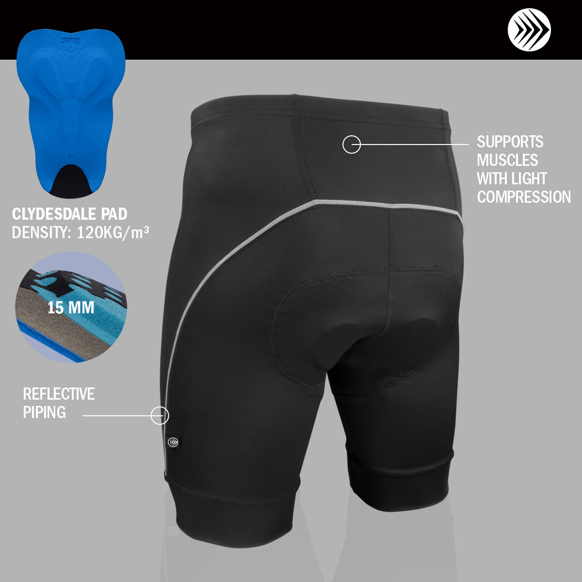 Big man's Clydesdale bike short features back