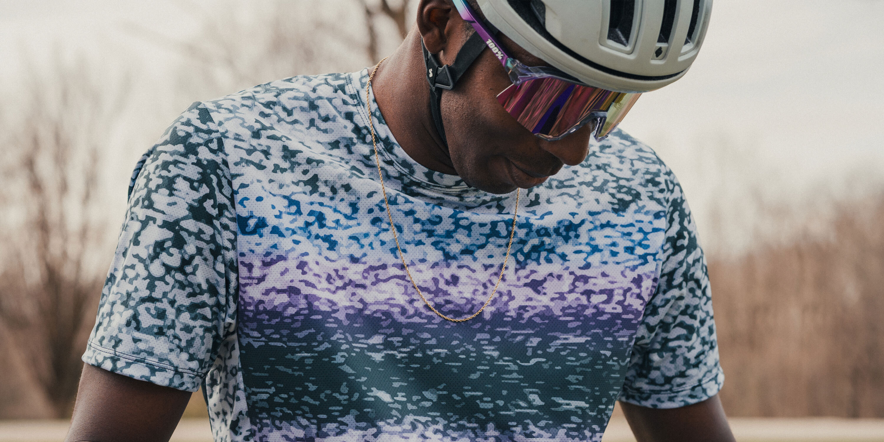 All Day Cargo Cycling Shirt on model