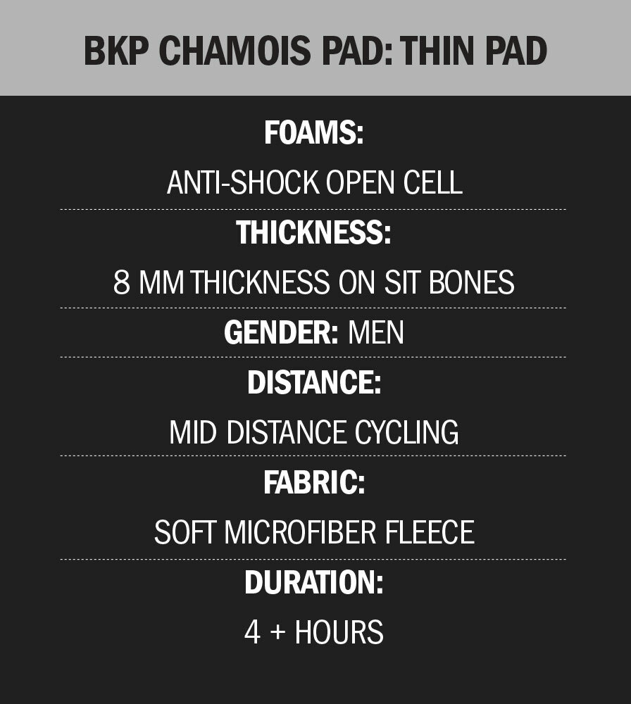 Men's BKP Chamois Pad Specifications