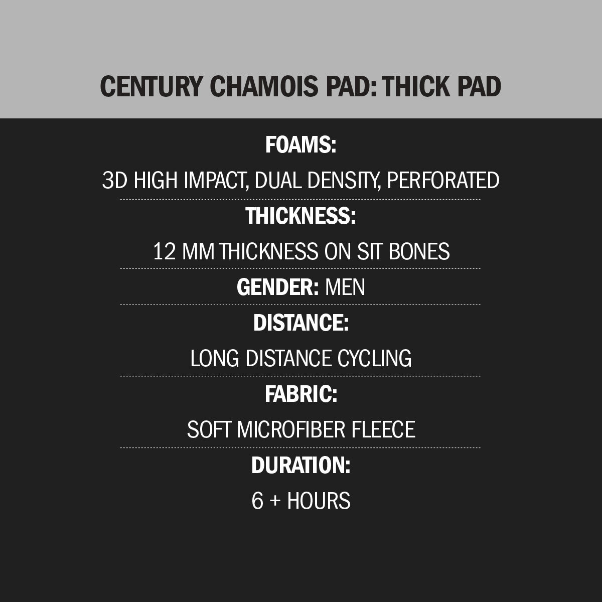 Century Chamois Features