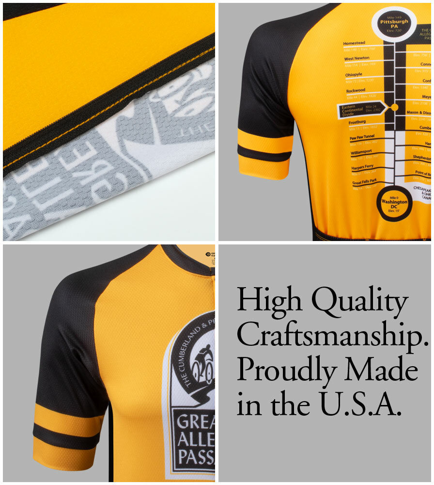 Black and Gold GAP Trail Jersey Made in the USA