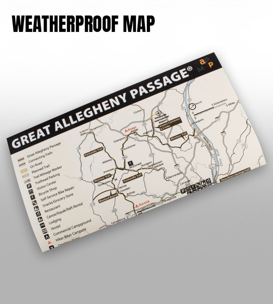 Pittsburgh To Great Allegheny Passage Bike Trail Map Map Of Great