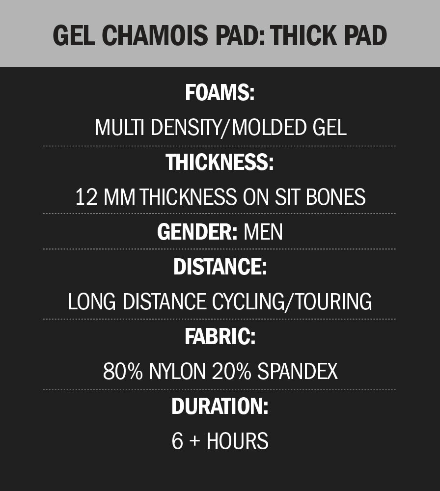 Gel Touring Chamois Pad Features