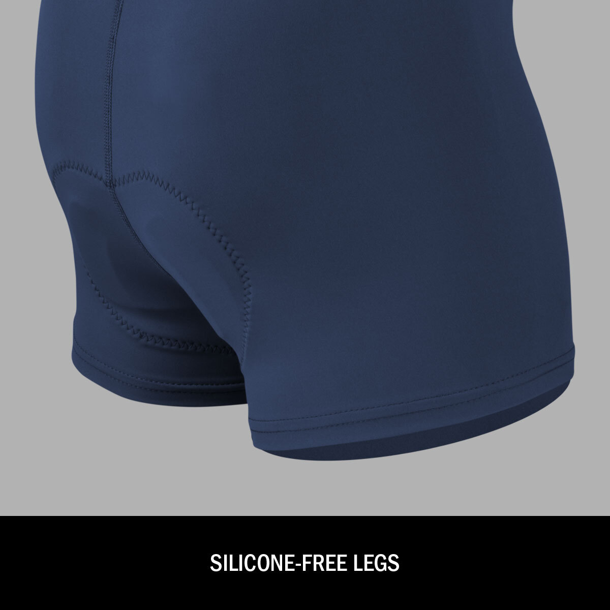 3" padded cycling boxer brief silicone free legs