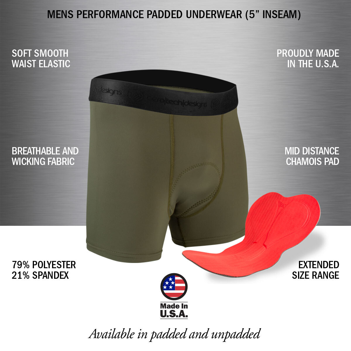 5" cycling boxer brief features