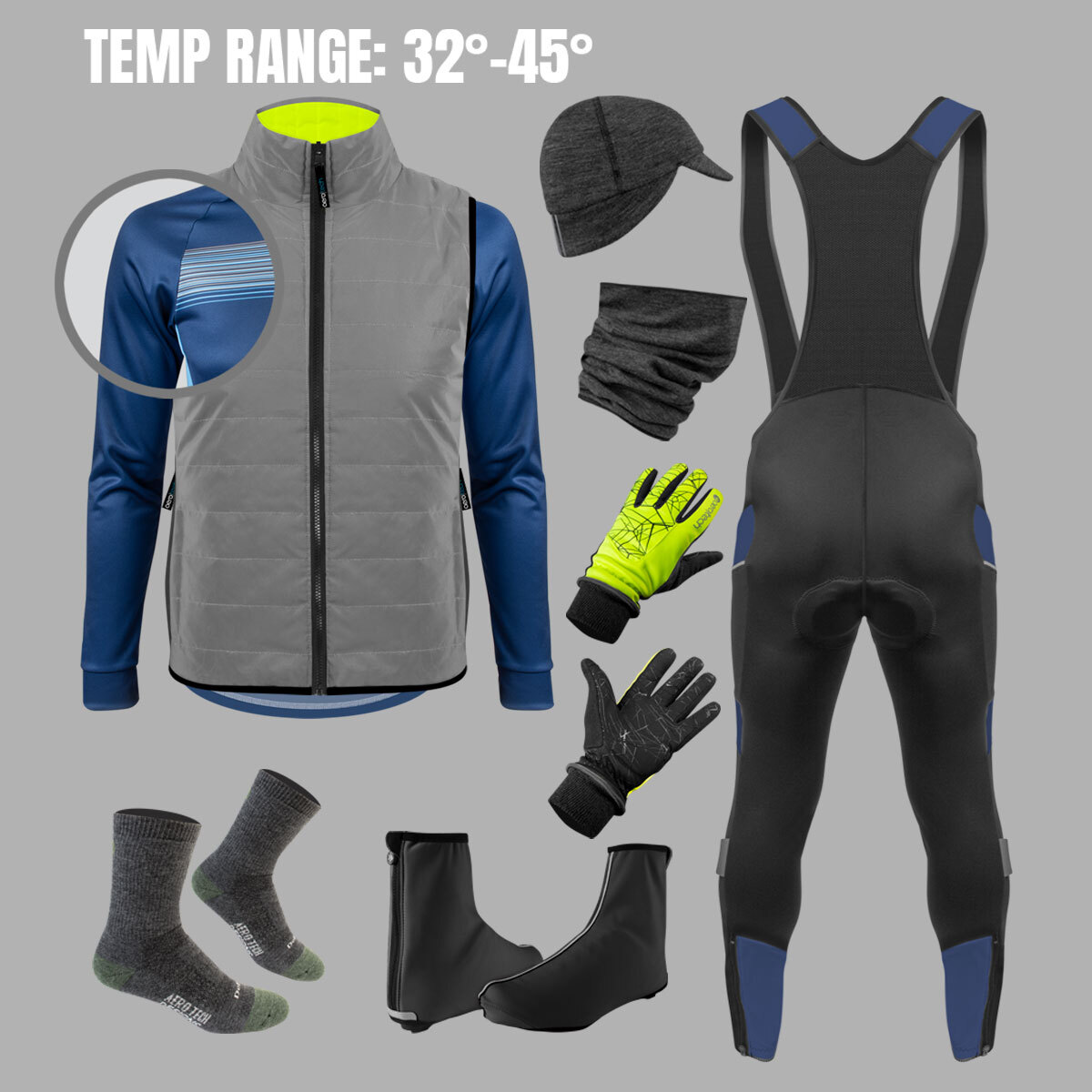 Cold Weather essentials kit layout