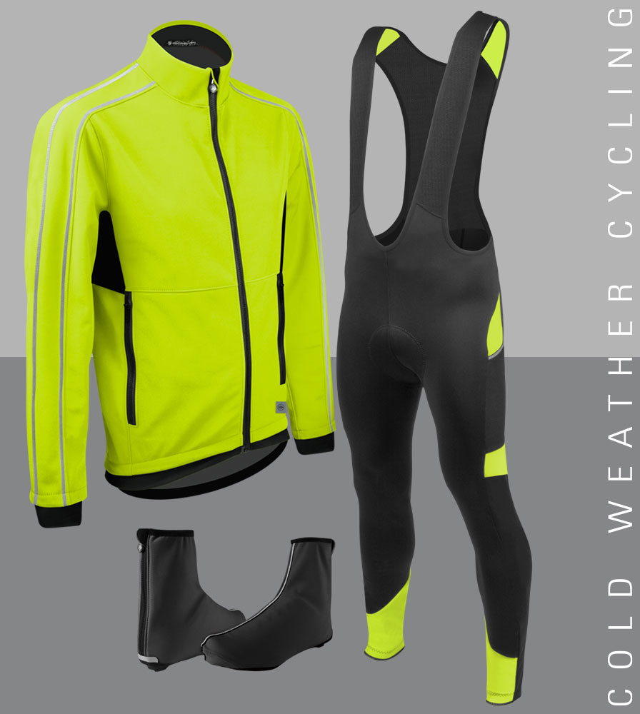 Men's Safety High Visibility Neon Winter Cycling Kit