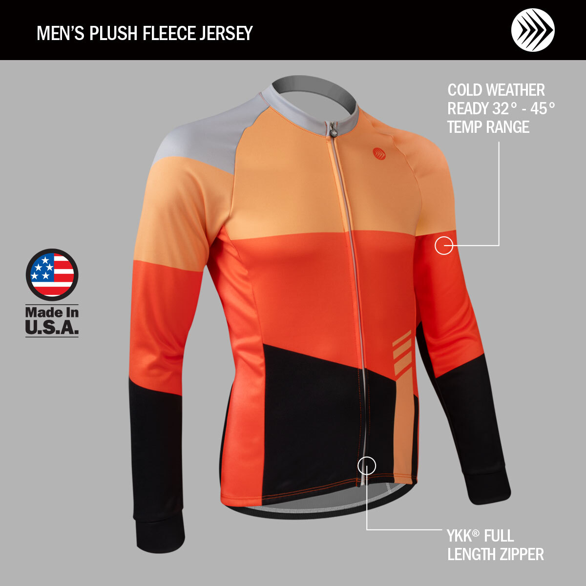 Men's Blaze Cycling Jersey | Thermal Heavyweight Fleece | Aero Tech