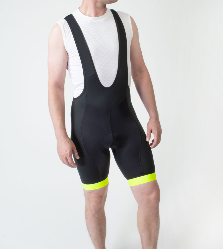 CHEJI Men's Coolmax Padded Cycling Bib Shorts – Black – Athletic Fit, Quick Dry