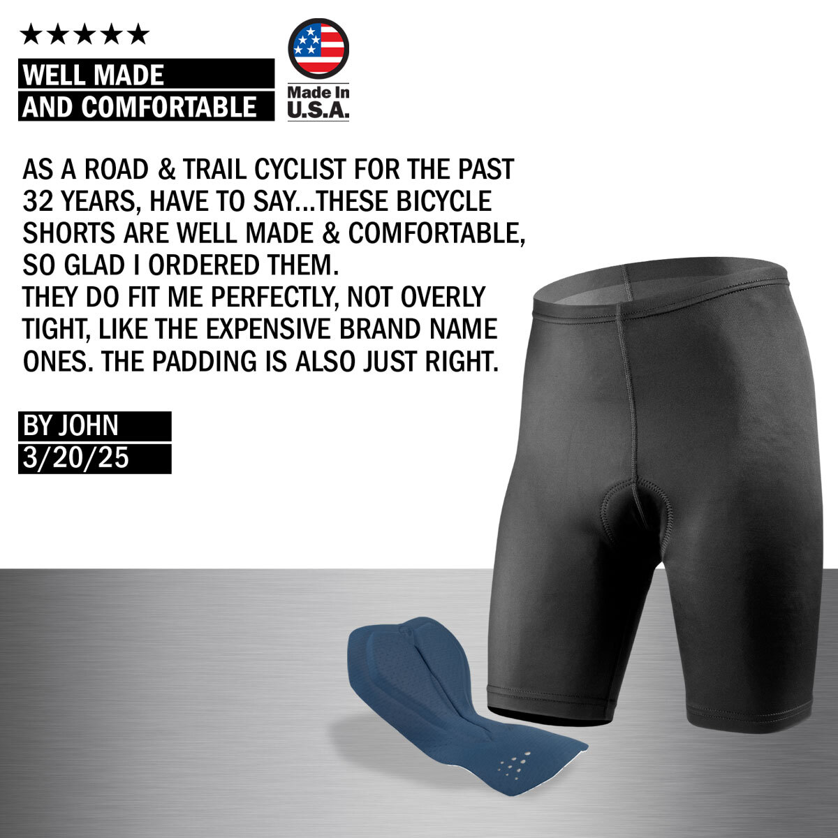Classic Bike Short testimonial