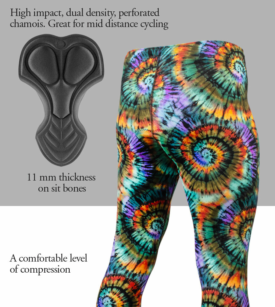 Men's USA Classic Wild Print Padded Cycling Tights Back Features