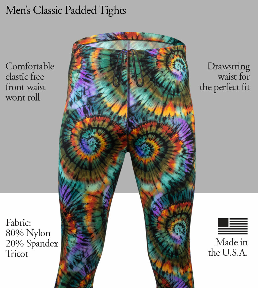 Men's USA Classic Wild Print Padded Cycling Tights Front Features