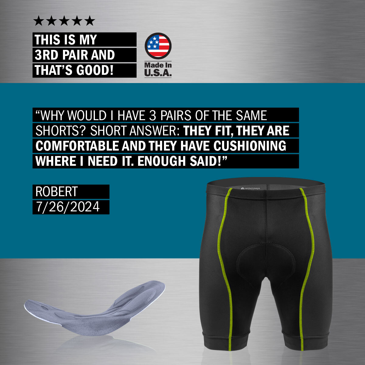 men's elite short customer testimonial