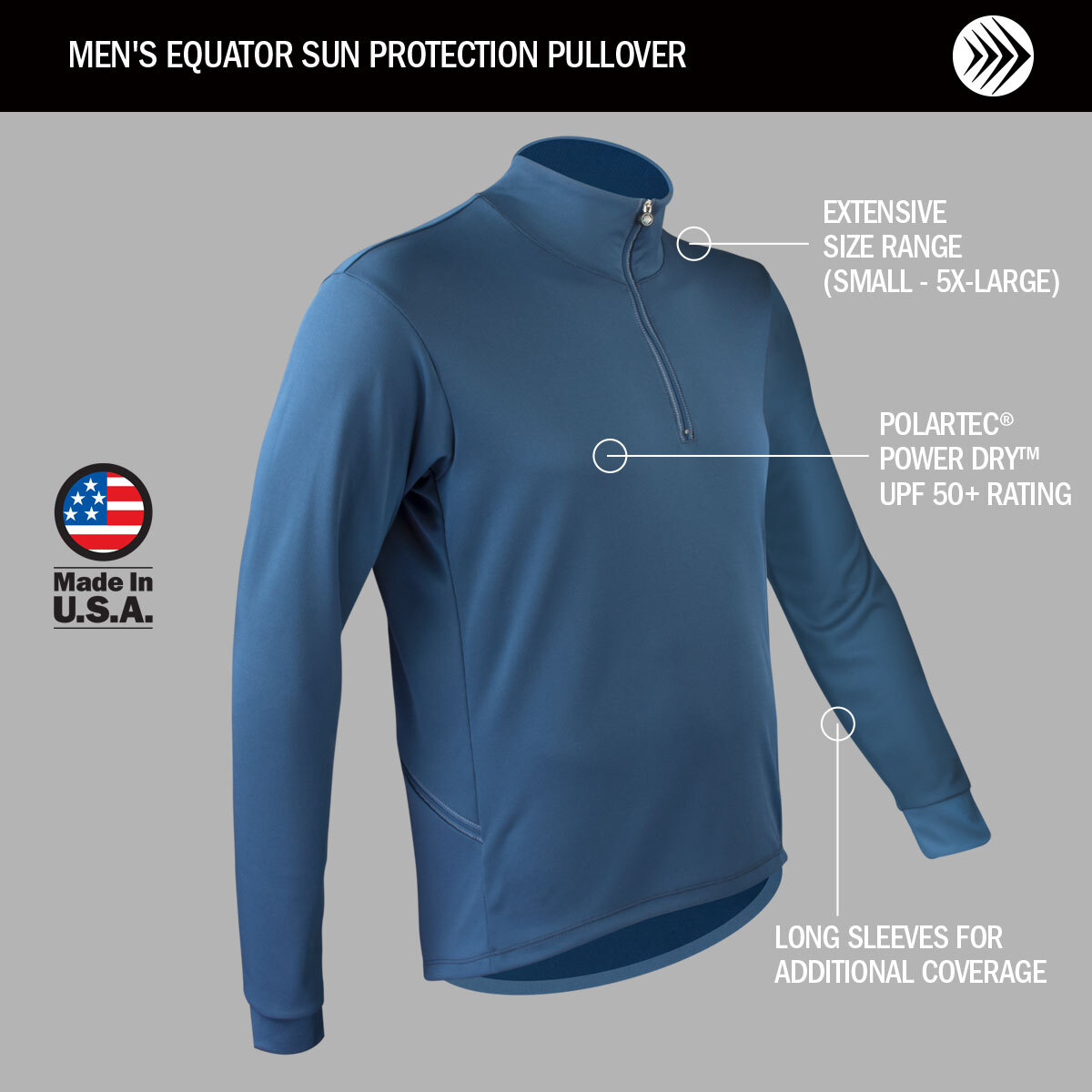 Men's Equator Power Dry Sun Protection Long Sleeve Cycling Jersey
