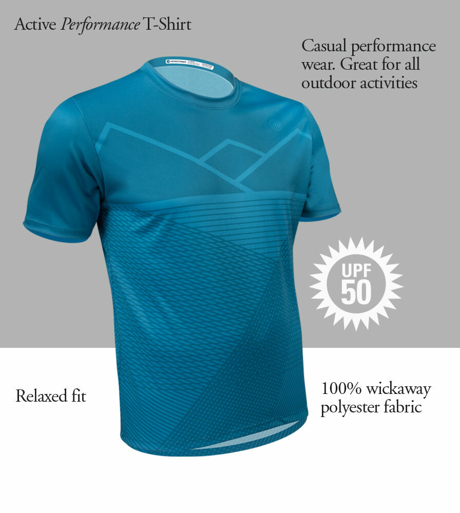 Men's Blue Mountain Active Performance T-Shirt Features
