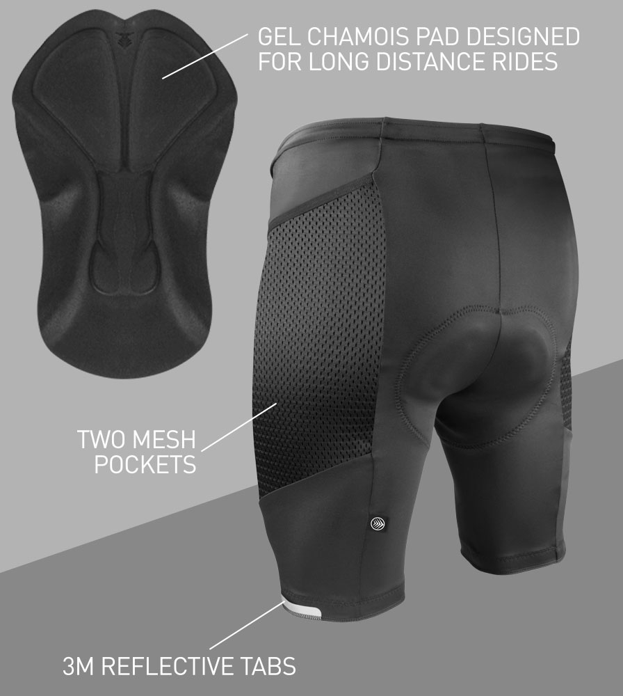 Men's Gel Touring Padded Bike Short Features