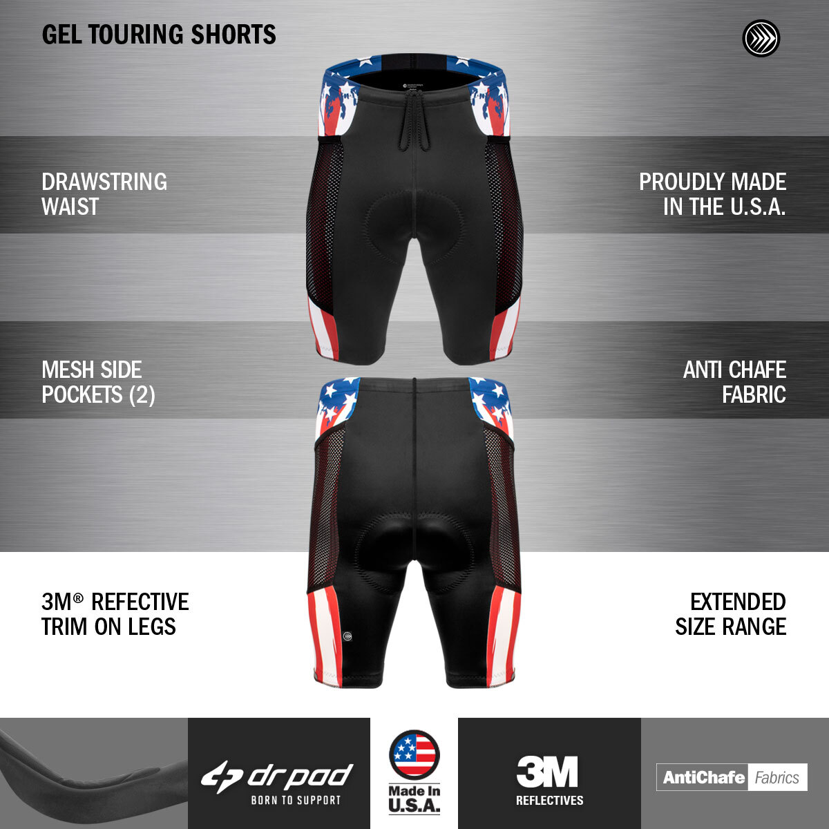 Gel Touring Stars and Stripes features detail