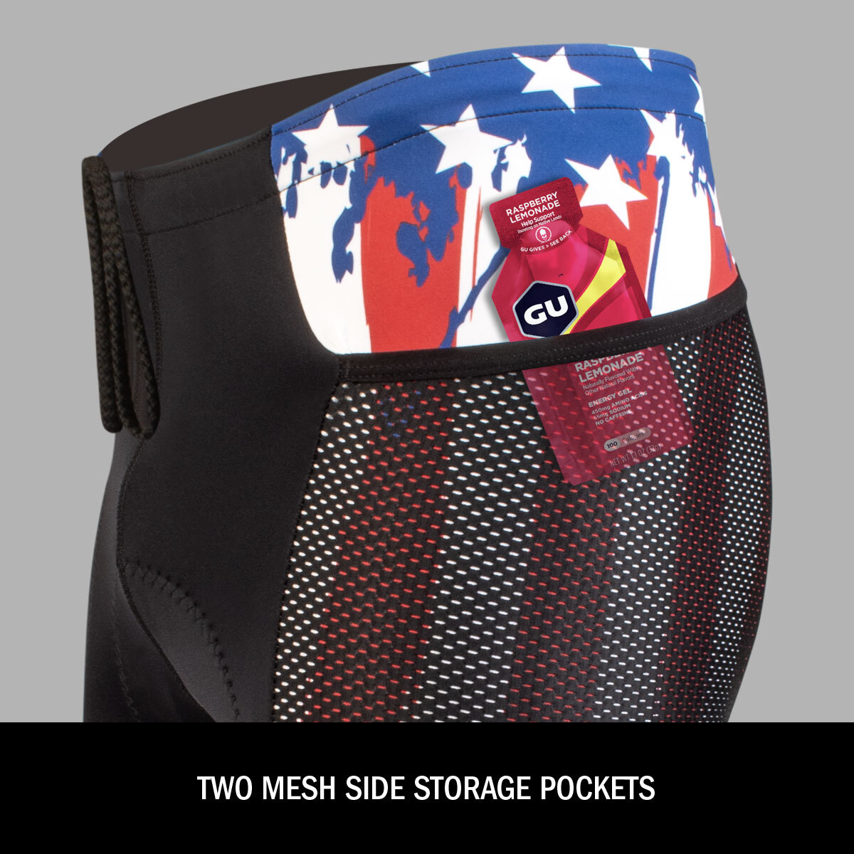 Gel Touring Stars and Stripes mesh pockets