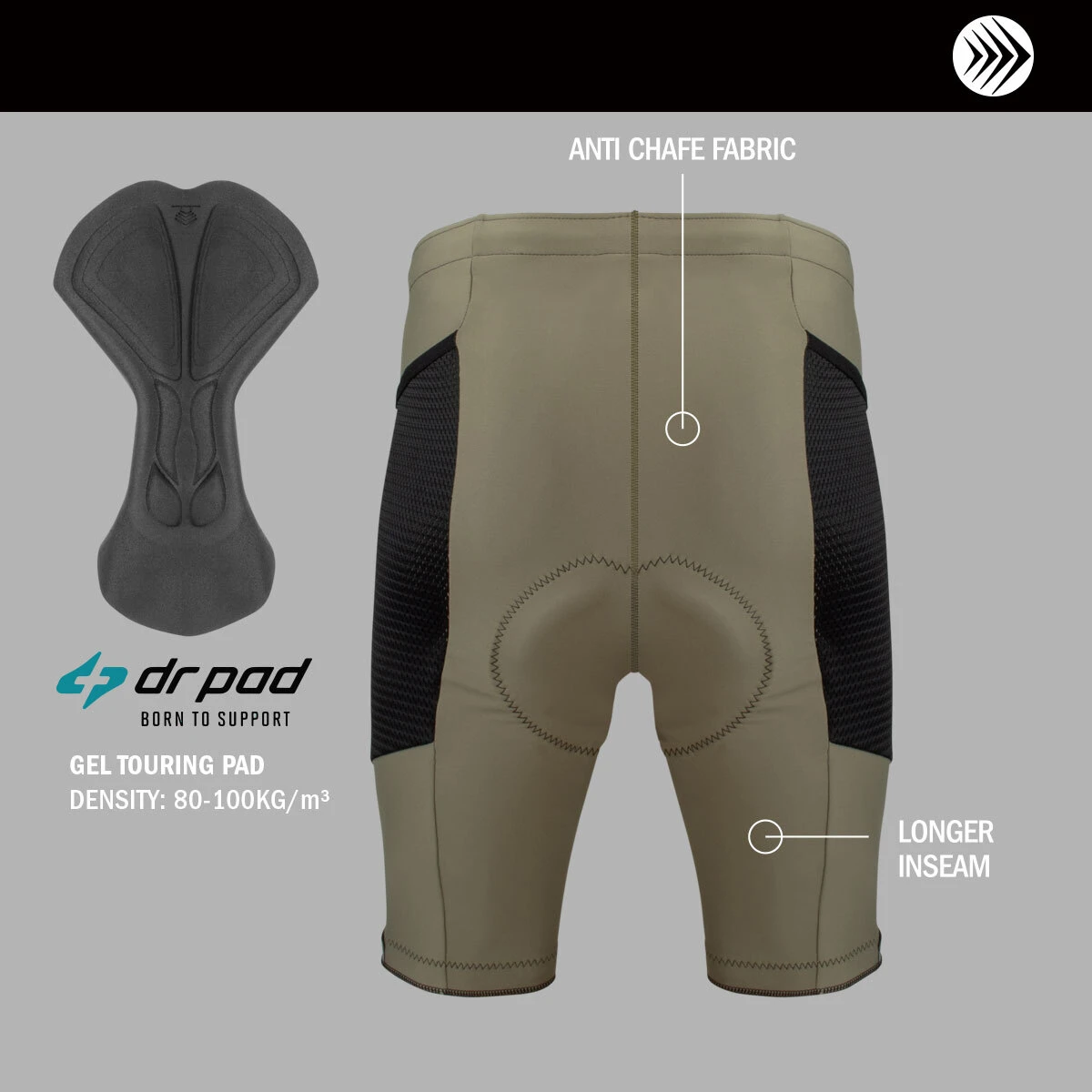 Gel Touring Short Chamois Pad Details