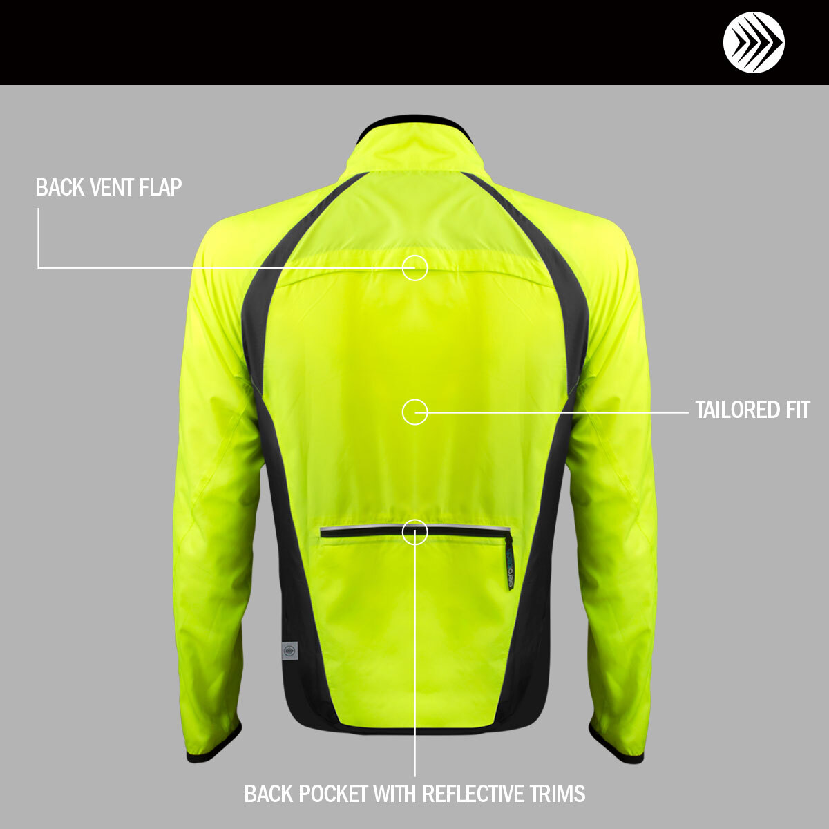 Men's Windproof Packable Safety Jacket | High Visibility Windbreaker