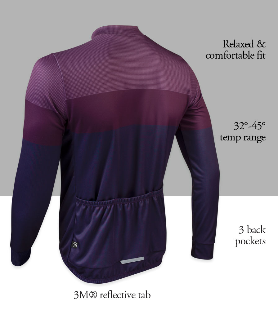 Men's Zenith Long Sleeve Cycling Jersey Front Features