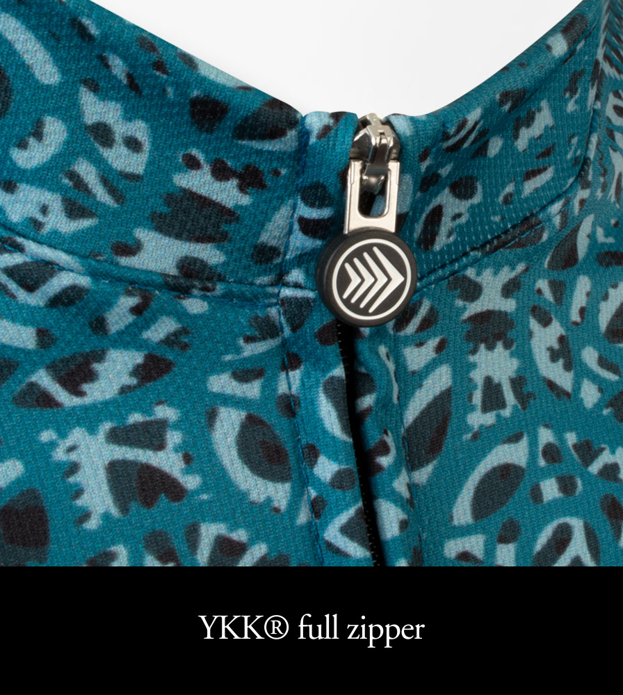 Men's Chainring Bike Jersey Zipper Pull and YKK Full Zipper Detail