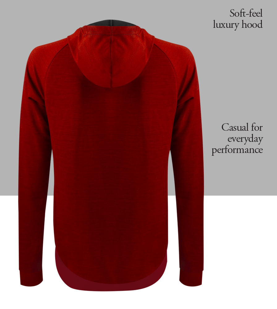 Merino Wool Hoodie Front Features