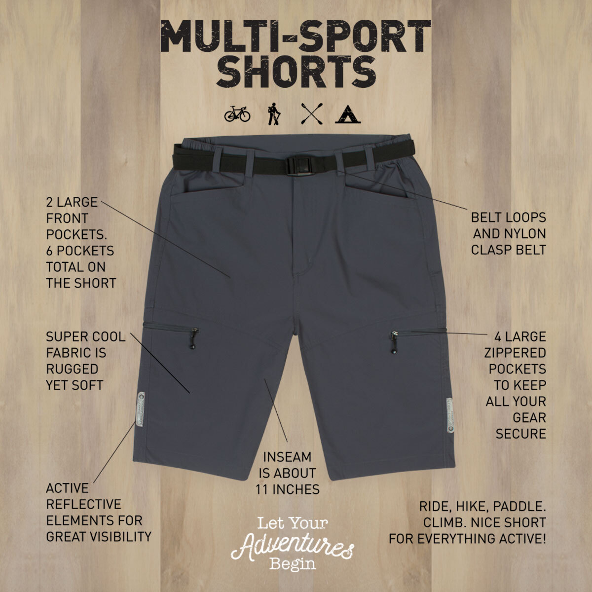 Men's Multi Sport Short Details