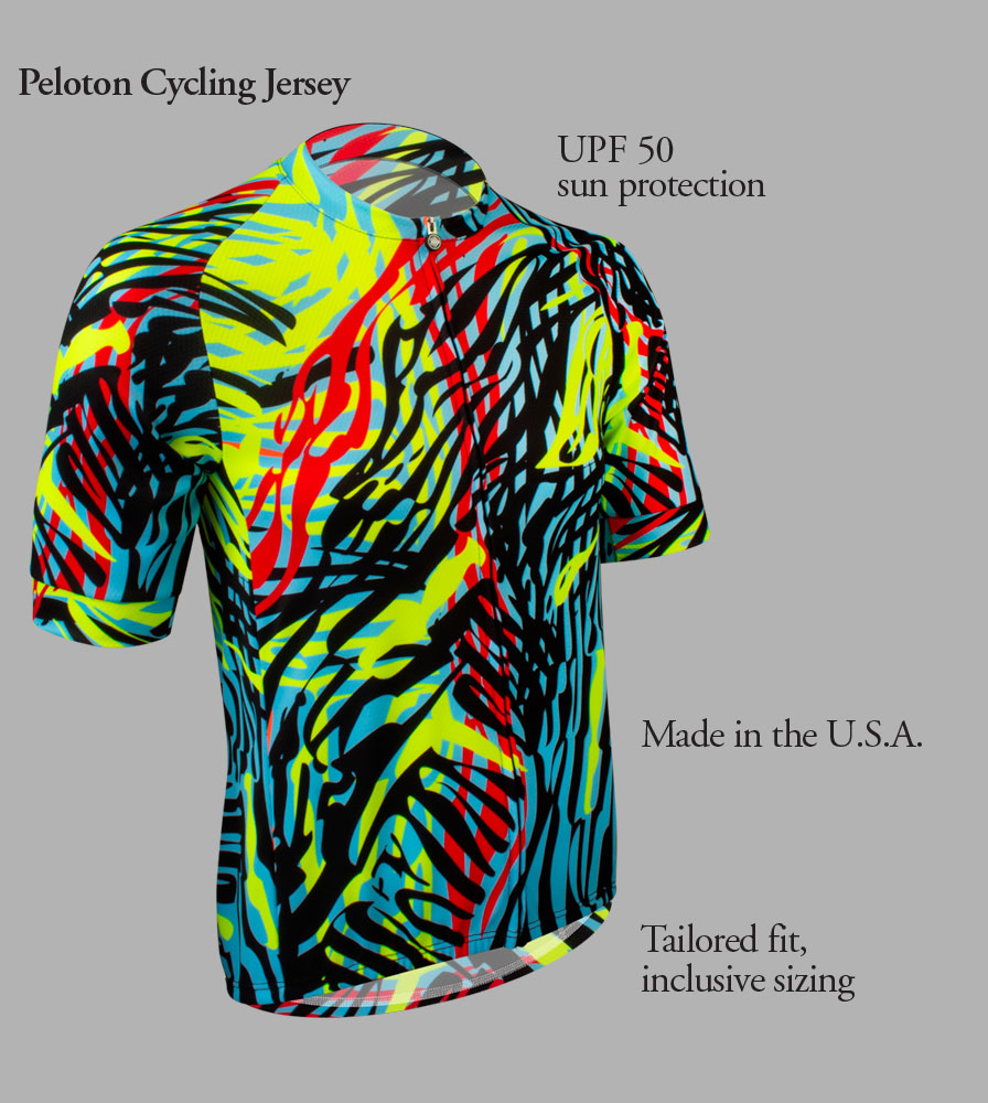 Men's Obscured Peloton Bike Jersey Front Features