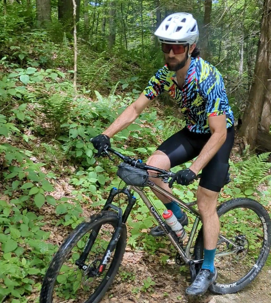 Men's Obscured Bike Jersey in Action Front View