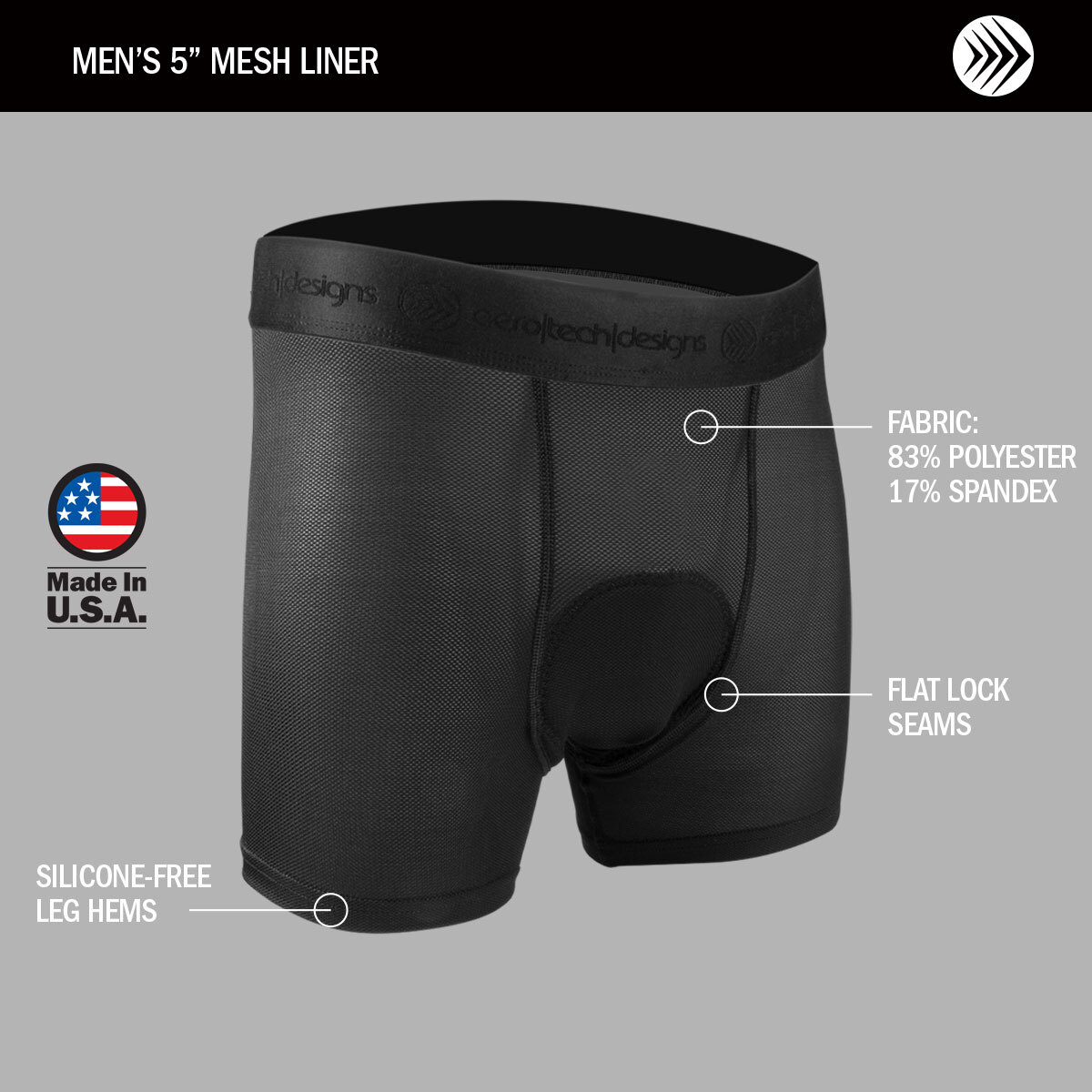 Shorty 5" Mesh Liner features