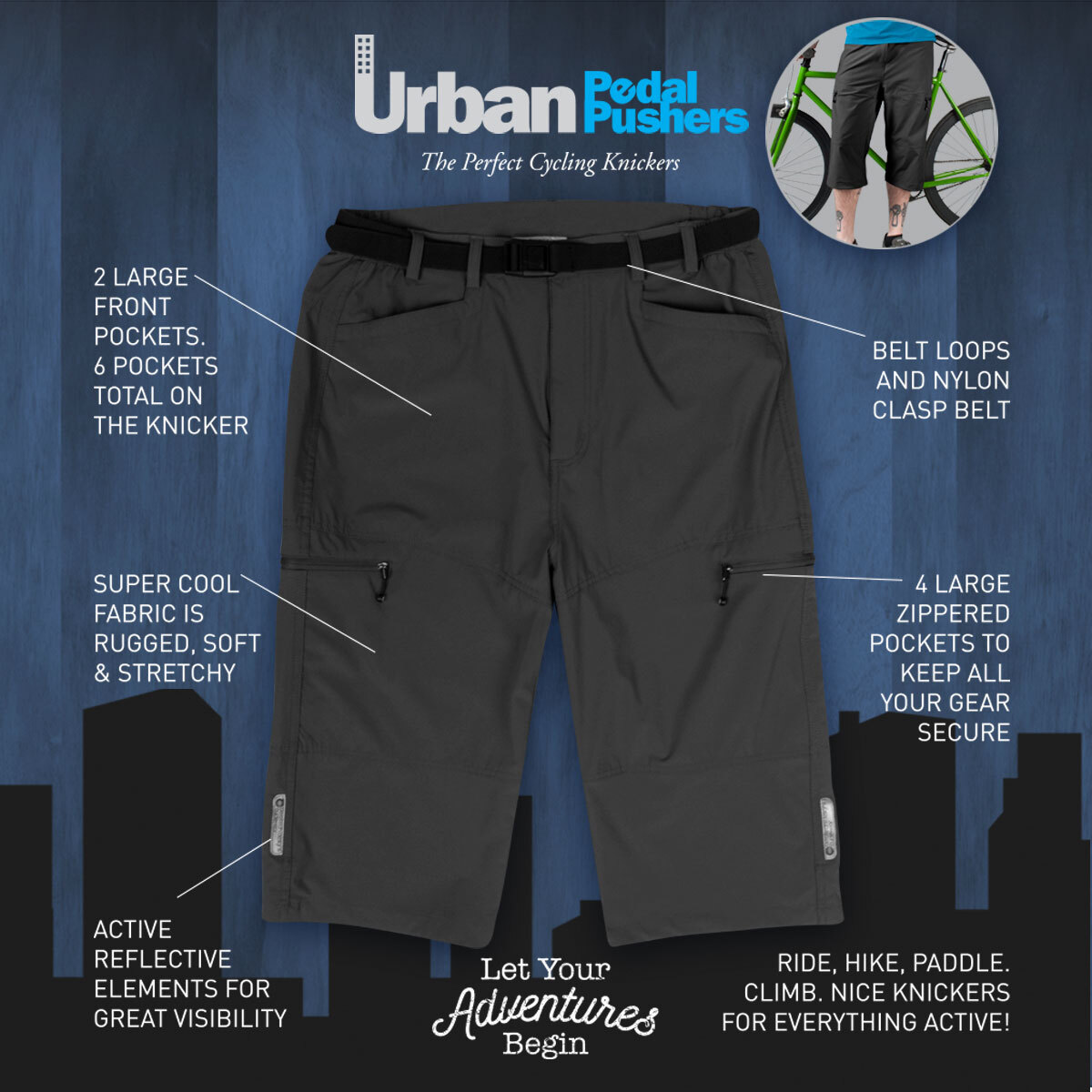 Pedal pusher knickers features