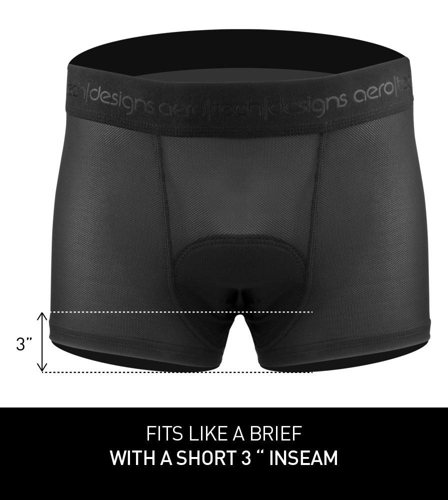 Women's Shorty Liner, Black Padded Cycling Underwear