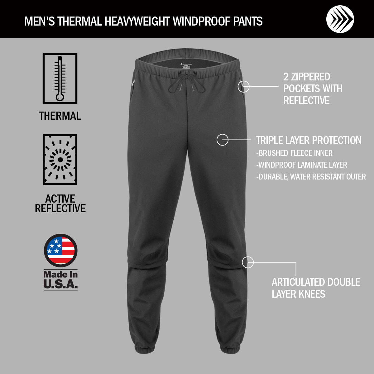 Men's Cycling Wind Pant Features