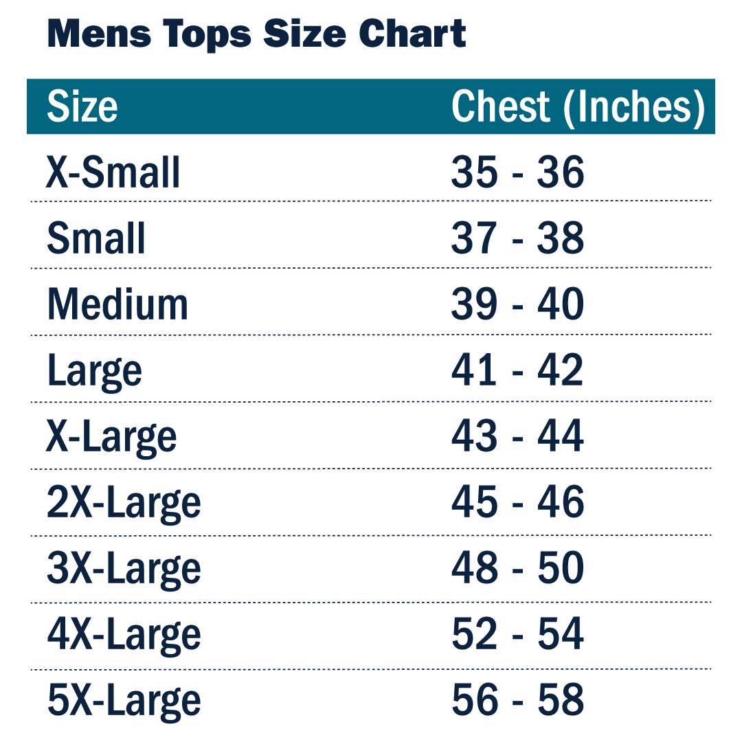 Men's Top Size Charts