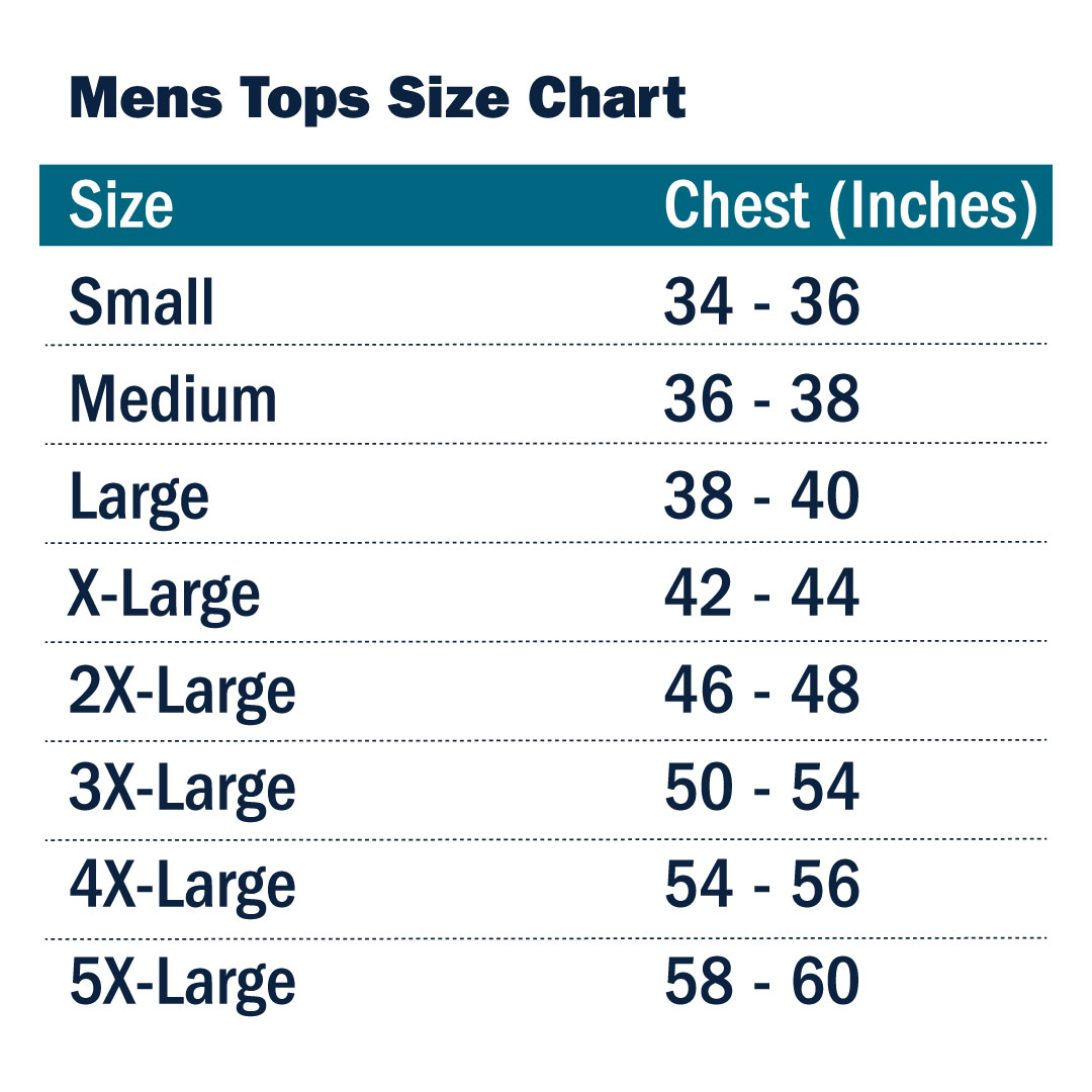 Men's Tops Size Chart