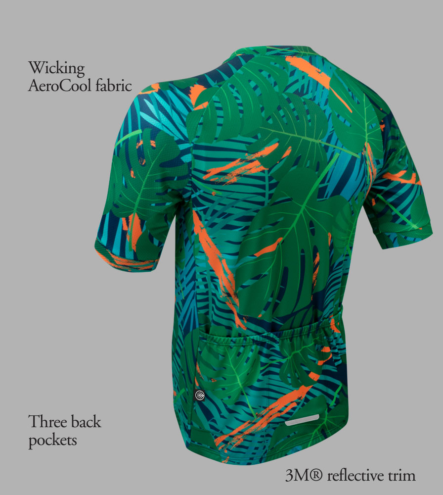 Men's Tropical Peloton Bike Jersey Back Features