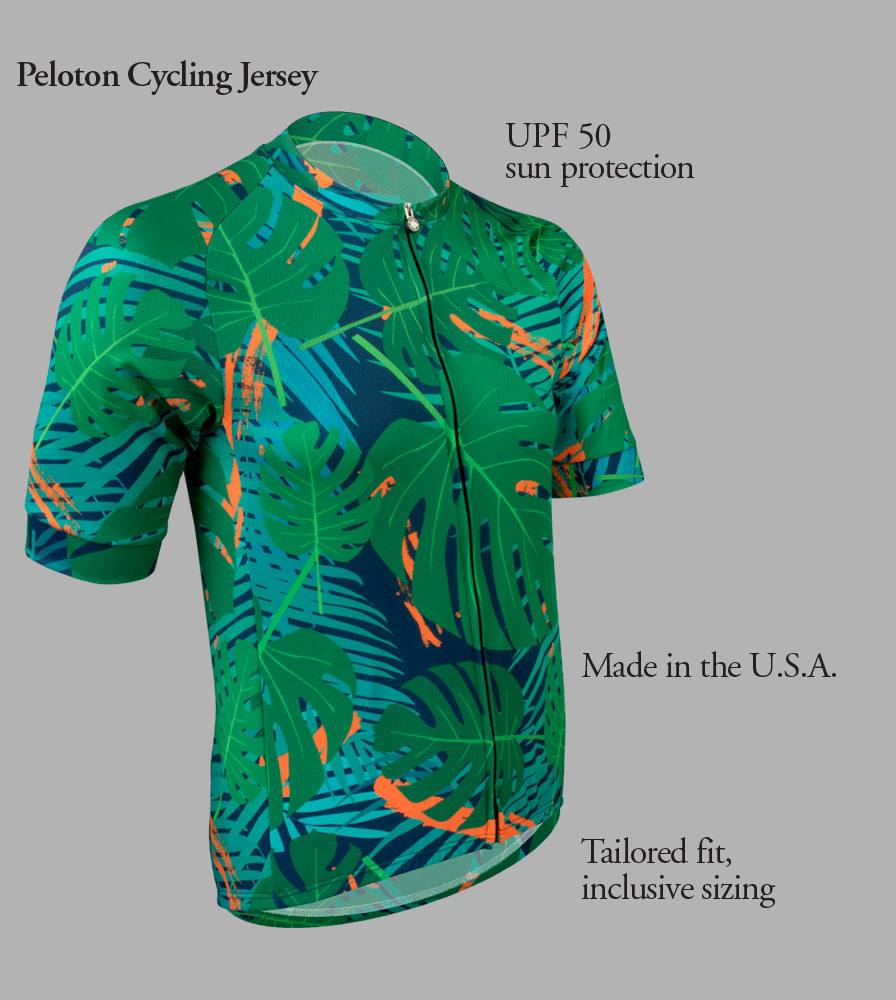 Men's Tropical Peloton Bike Jersey Front Features