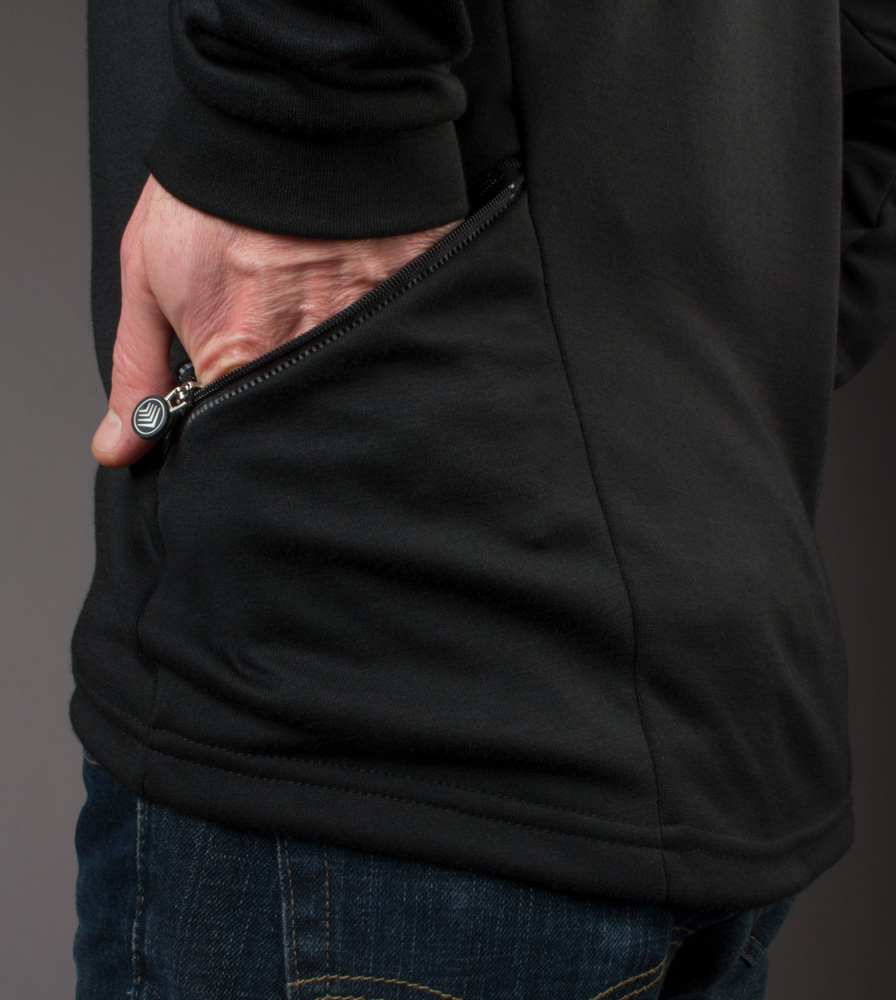 Merino Wool Cycling Jersey Zipper Pocket Detail