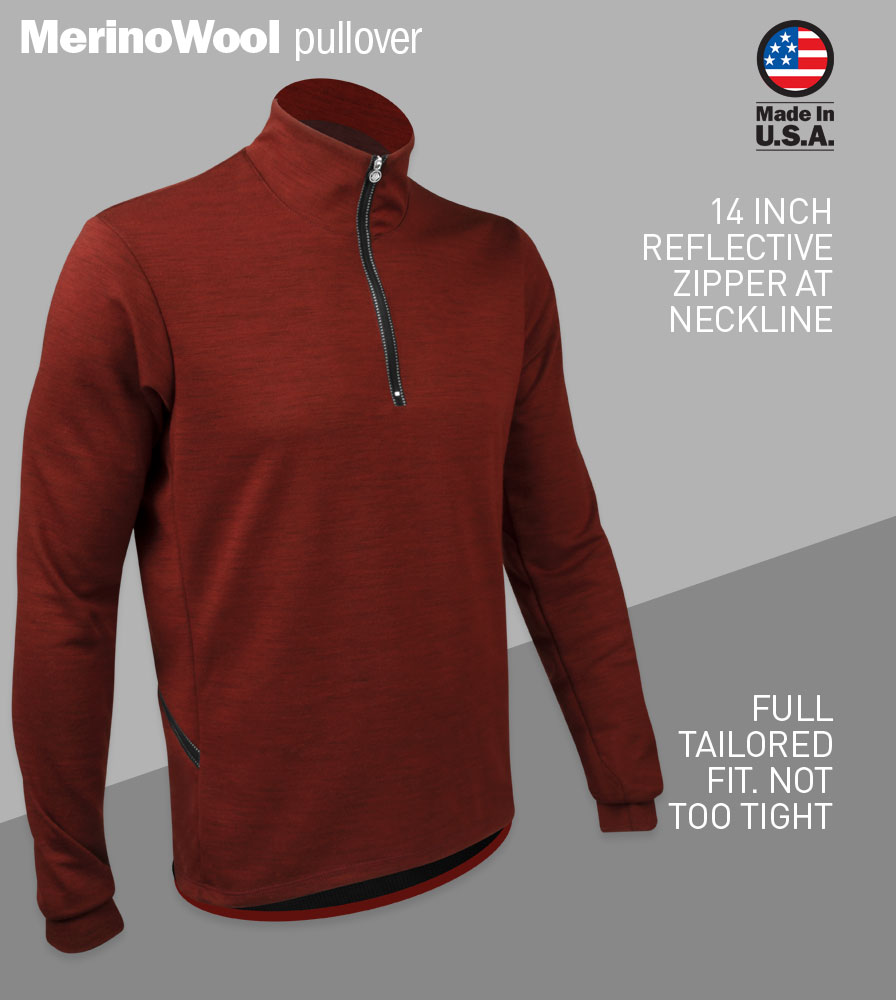 Men's Long Sleeve Merino Wool Jersey Front Features