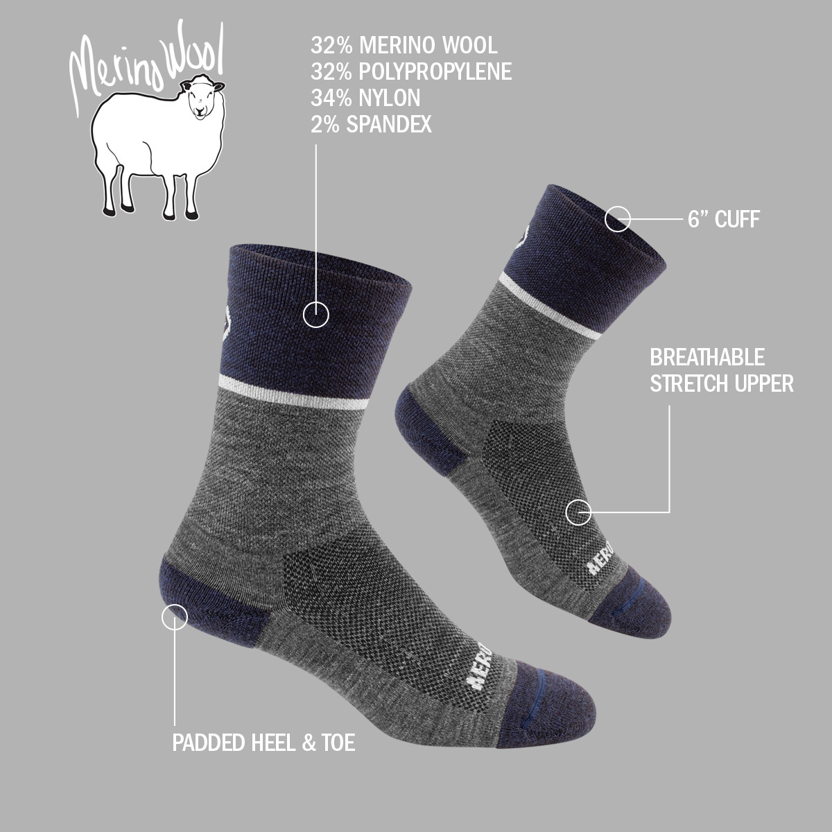 merino wool socks feature highlights