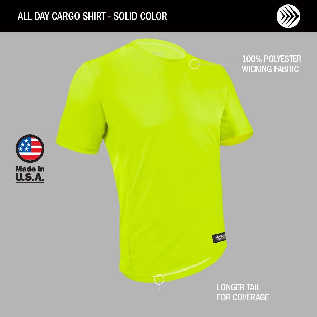 All Day Cargo Shirt Safety Yellow front features