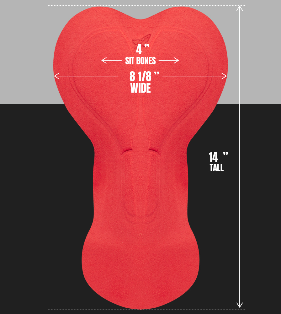 Ruby Cycling Chamois Pad Dimensions