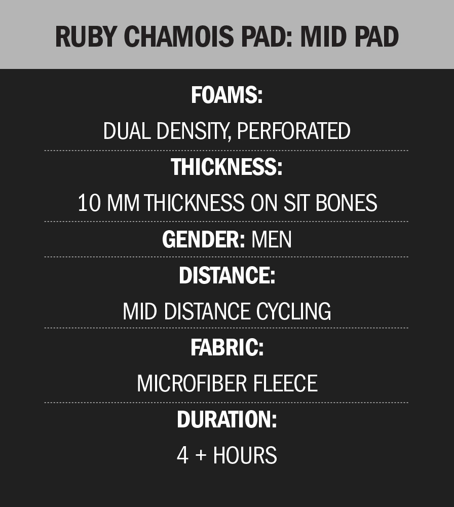Ruby Cycling Chamois Pad Features