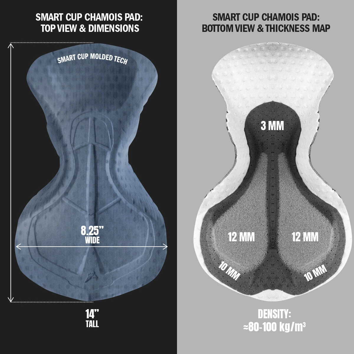 Clydesdale Chamois measurements