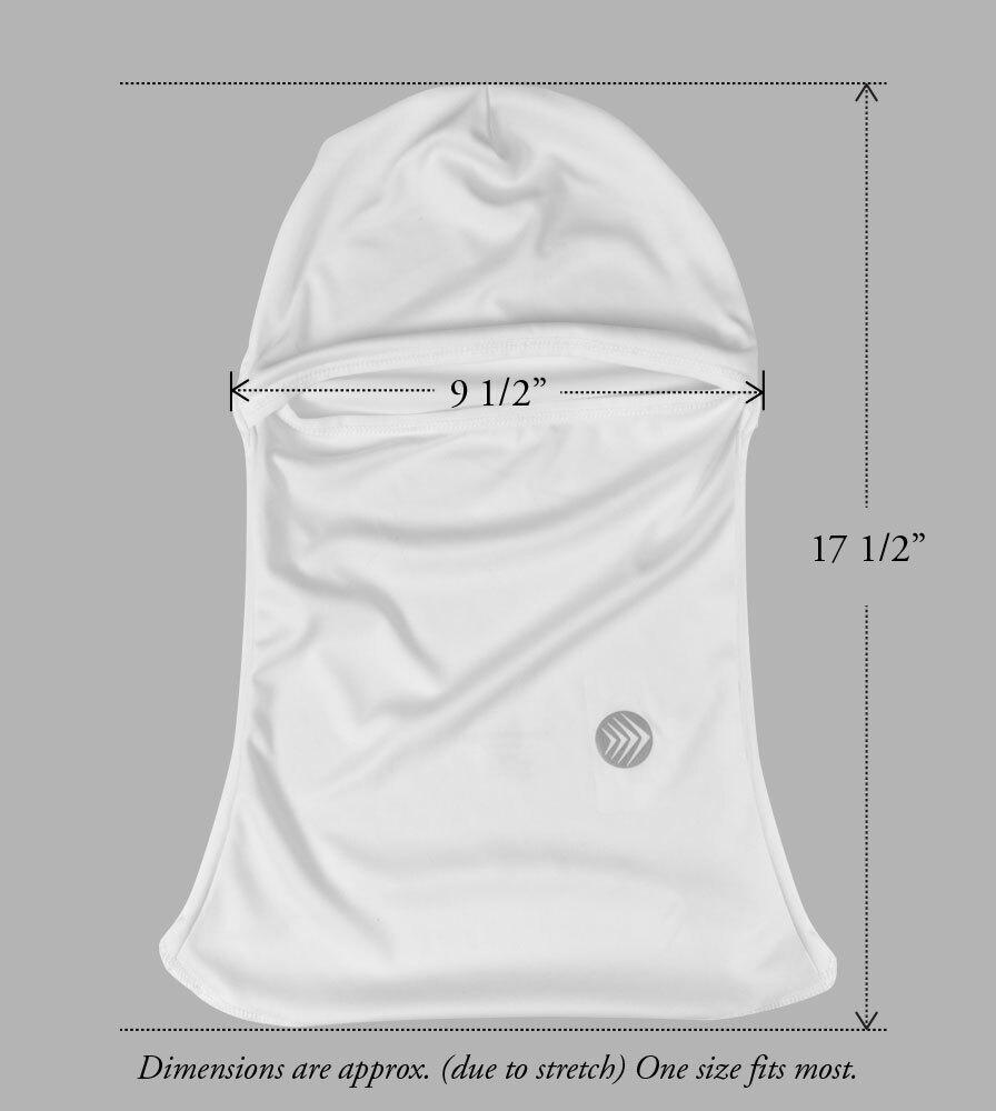 Sunclava Sun Protection Balaclava Full Face and Head Cover Dimensions