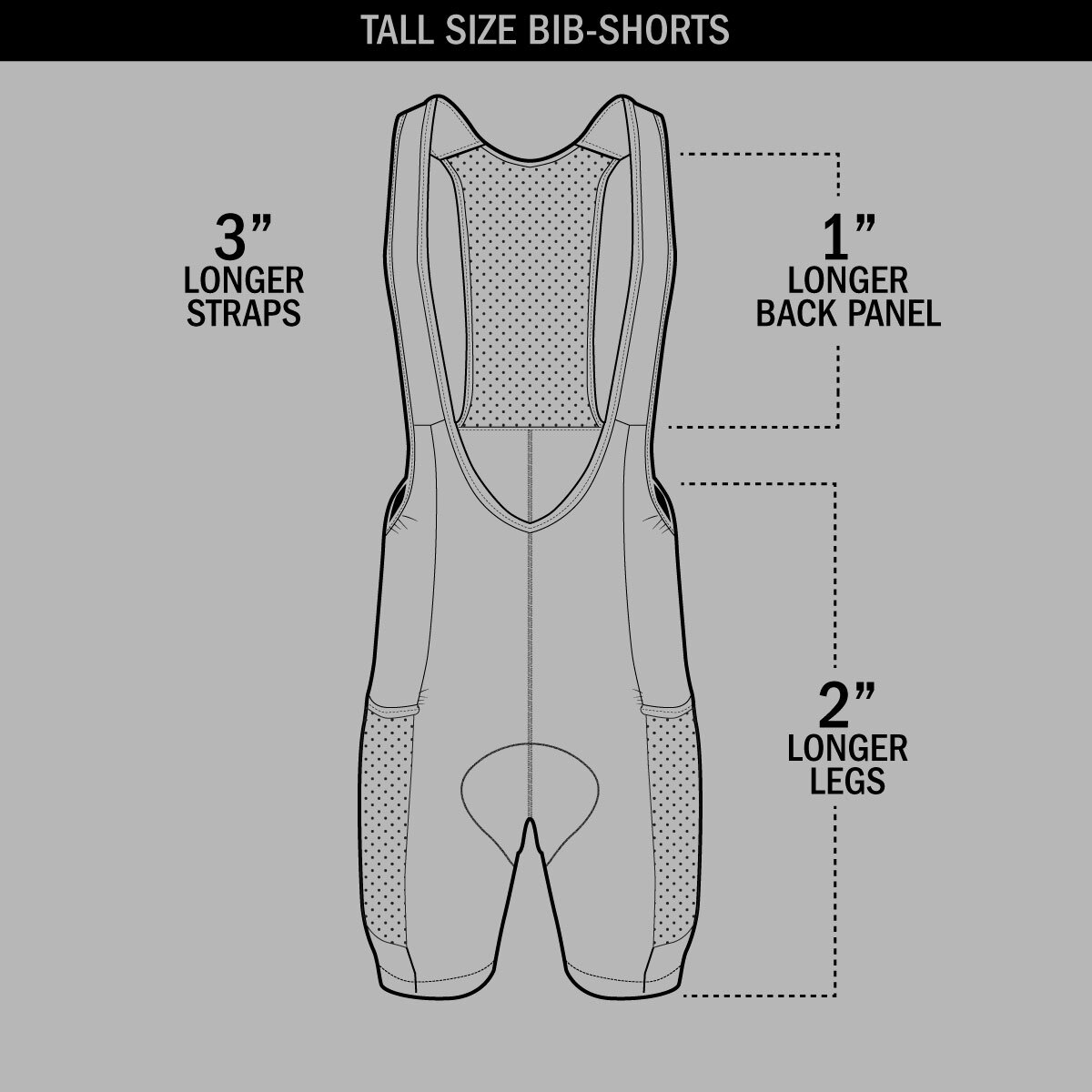 Tall Man Gel Touring Bib Short Size Guide