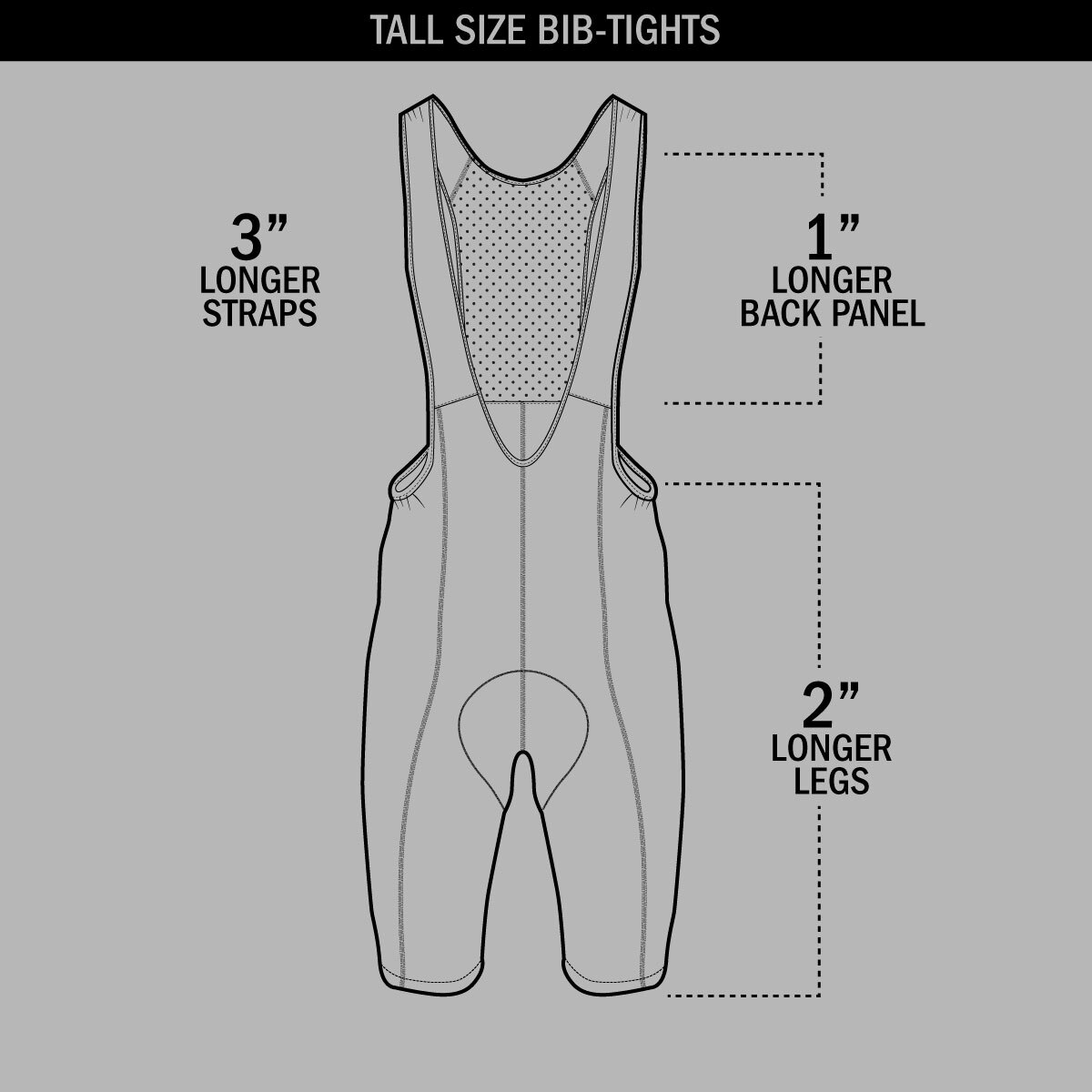 Tall man core bib shorts size guide