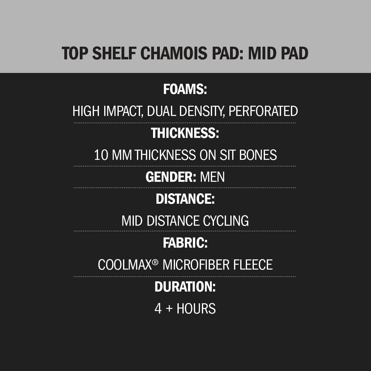 Top Shelf Chamois Features