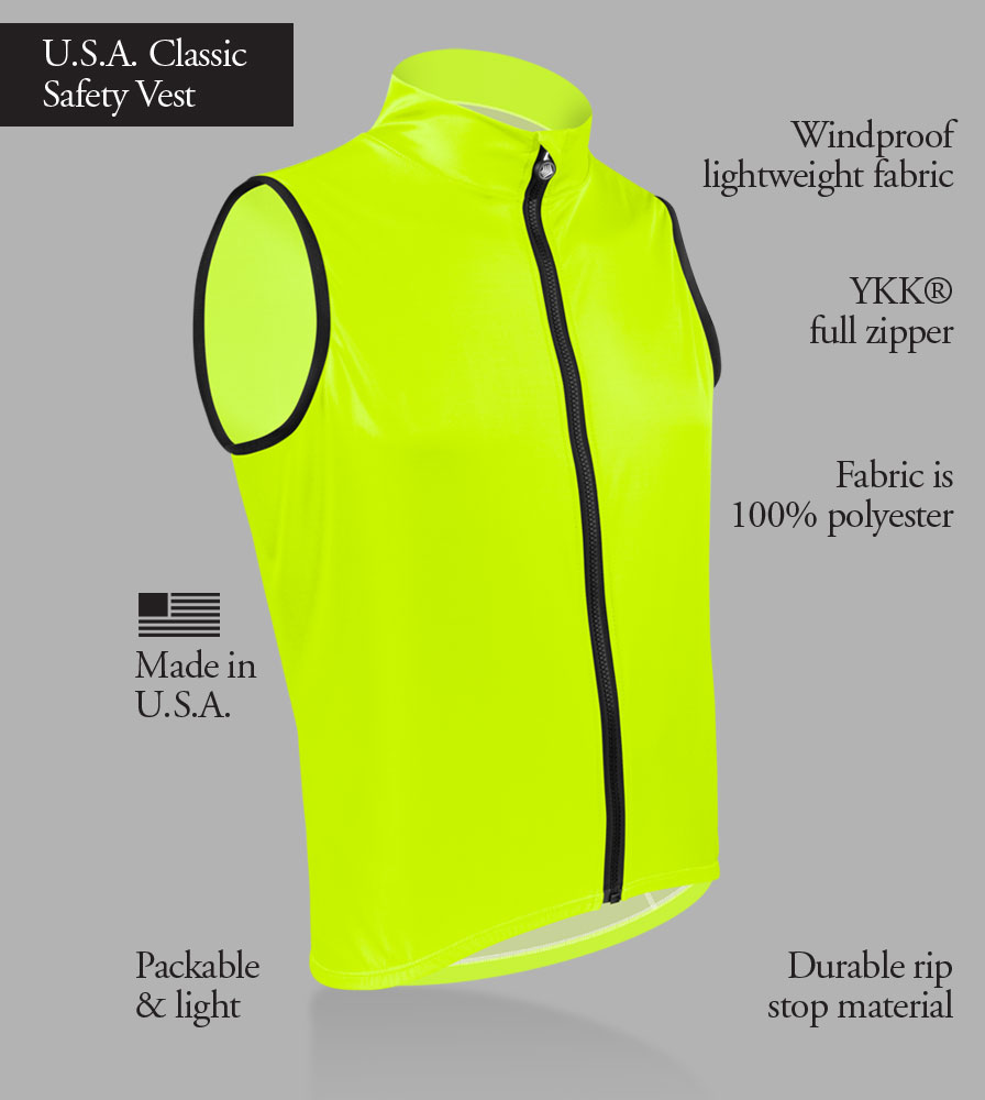 Men's USA Classic Windproof Vest Front Features